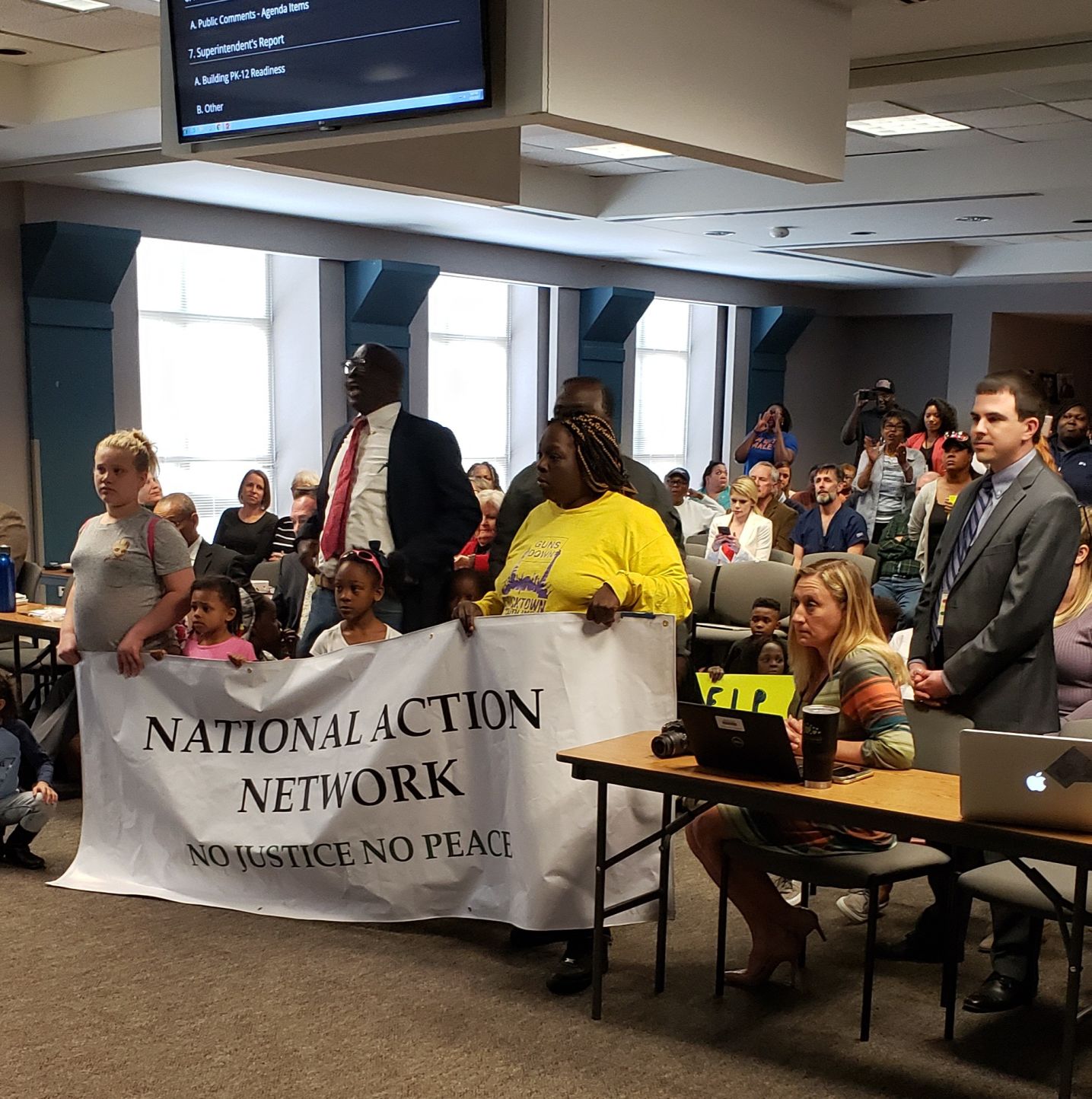 Board view of protest